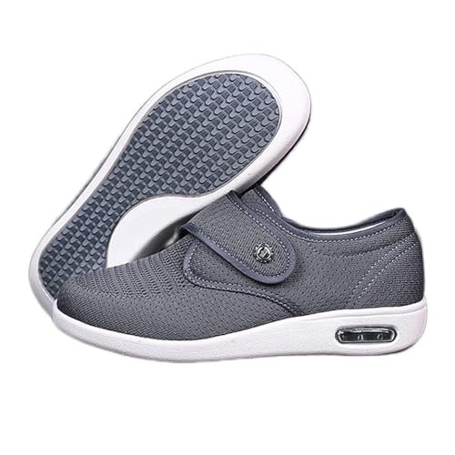 Generisch Breite Diabetiker Schuhe Damen, Extra Breit Einstellbarer Klettverschluss Comfy Freizeitschuhe, Air Cushion Arthritis Ödem Therapieschuhe für Sensible Füße von Generisch