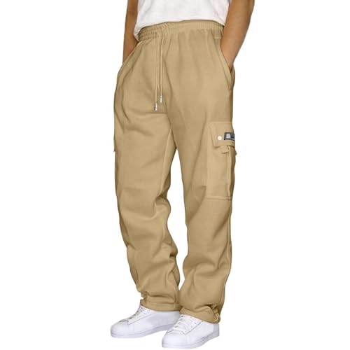 Generisch Breite Jogginghose Herren - Lose Relaxed Sweathose Baggy Baumwolle Cargo Hose Oversized Outdoor Pants Winter Warme Männer Sweathose Breite Schlupfhose Jogginghose für Männer von Generisch