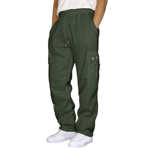 Generisch Breite Jogginghose Herren - Lose Relaxed Sweathose Baggy Baumwolle Cargo Hose Oversized Outdoor Pants Winter Warme Männer Sweathose Breite Schlupfhose Jogginghose für Männer von Generisch