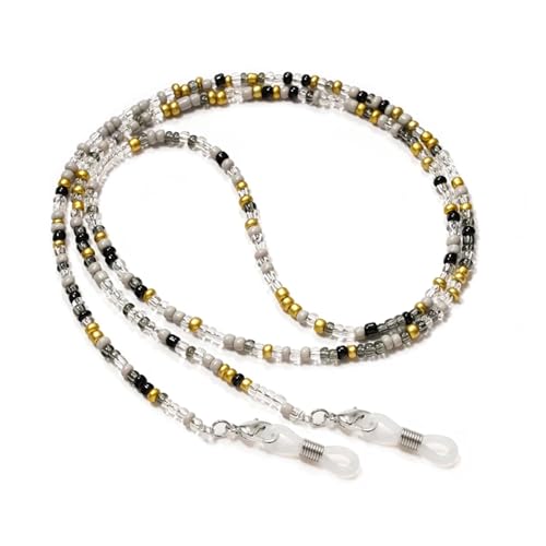 Brillenketten mit Perlen, farbige Brillenstreifen for Frauen, Brillenseile aus Perlen for Frauen, handgefertigte Brillenbänder for Frauen(Black) von Generisch
