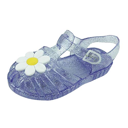 Generisch Bunte Sandalen Blumen Prinzessin Strand Baby Mädchen solide Baby-Schuhe Baby Strickschuhe (Purple, 7.5-8Years) von Generisch