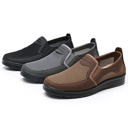 Generisch Business Freizeitschuhe Herren Outdoor Casual Schuhe Mesh Atmungsaktiv Sportschuhe Ohne Schnürsenkel Walkingschuhe rutschfeste Komfortabel Leicht Straßenlaufschuhe Outdoorschuhe von Generisch