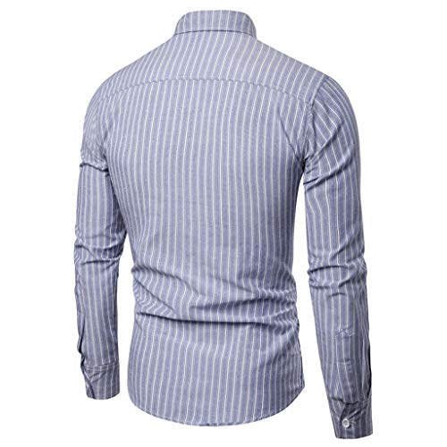 Generisch Business Hemden Herren Comfort Fit， Freizeithemd Langarm Herbst/Winter Sport Tshirts Slim Fit Streifen Herrenhemd Stretch Lang Regular Businesshhemd Modern Oberhemd Party Freizeithemden von Generisch