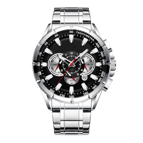 Generisch Business Watch, Mens Metal Watch, Edelstahlgurt Männer Uhren, Kalenderdatum Modeschmuck, Business Clothing Accessoires für Weihnachten, Ostern von Generisch