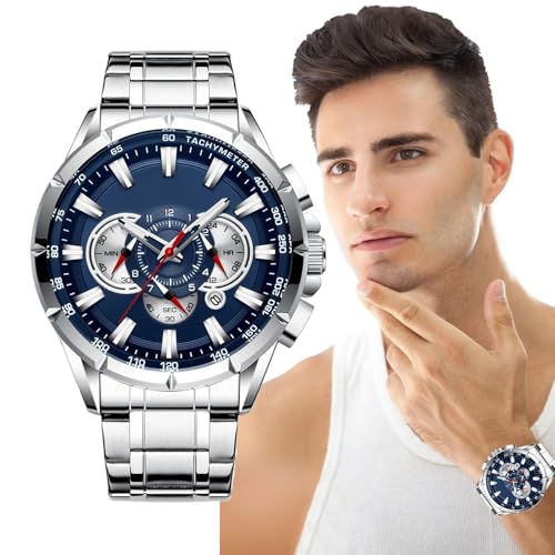 Generisch Business Watch, Mens Metal Watch,wasserdichte Handgelenks Uhren für Männer | Kalenderdatum Modeschmuck, Business Clothing Accessoires für Weihnachten, Ostern von Generisch