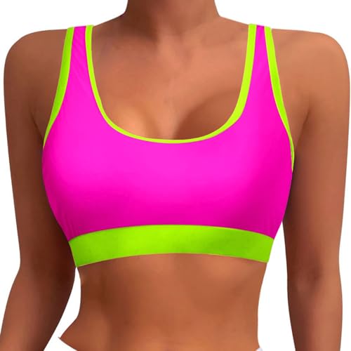 Generisch Bustier Bikini Oberteil Sportlich Sportbikini FüR Damen Bikini Oberteil Sport BH StüTzender Badeanzug GroßE BrüSte Racerback Bademode Fitness Sportliche Leichtem Komfort Bademode Strandmode von Generisch