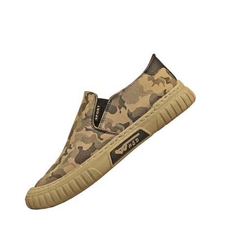 Generisch Camouflage Leinwand Männer Sommer atmungsaktive lässige EIN Fuß lässige Tuch Schuhe Arbeitsschutz Baustelle Arbeit Freisetzung Schuhe (Khaki,41) von Generisch