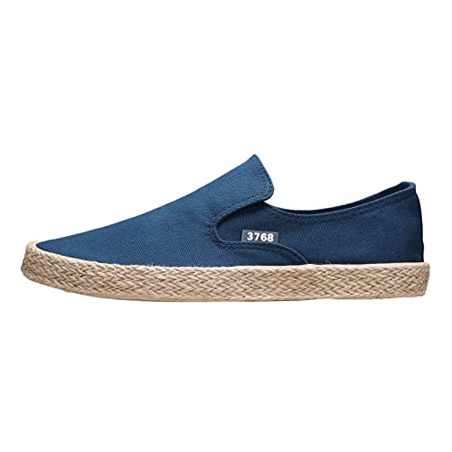 Generisch Canvas Sneaker Herren Espadrilles Low-Top-Leinenschuh Atmungsaktive Leichtgewicht Freizeitschuhe mit Antirutschsohle Atmungsaktive Sportschuhe Casual Bequem Segelschuhe von Generisch