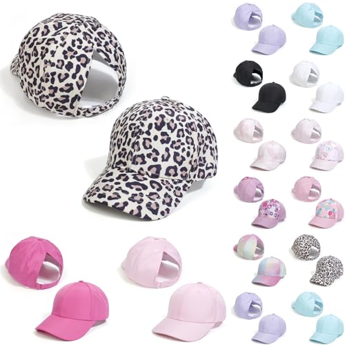 Generisch Cap Kinder Mädchen Kappe Verstellbarer Regenbogen Baseballkappe Leopard Baseball Cap Sonnenhut Kinder Basecap Schirmmütze Mädchen von Generisch
