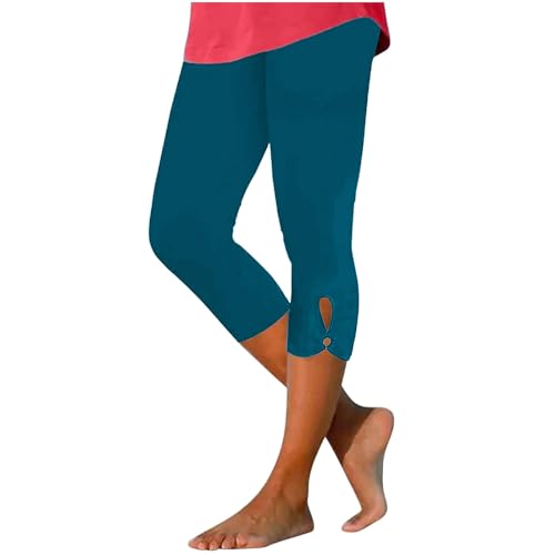 Generisch Caprihose Damen Sommer 3/4 Hose Leggings Leicht Sporthose Freizeithose Taillierte Hohe Hosen Outdoor Laufhosen Bequem Weich Loungewear Stretch Yogahose Sommerhose Strandhose von Generisch