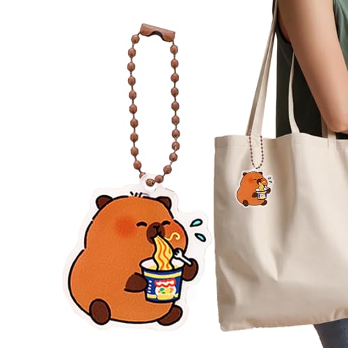 Generisch Capybara Acryl Schlüsselanhänger, Capybara Taschenanhänger - Capybara Taschendekoration,Multifunktionaler süßer Schlüsselanhänger. Mit Lanyard für Rucksäcke Kinder, Freunde von Generisch