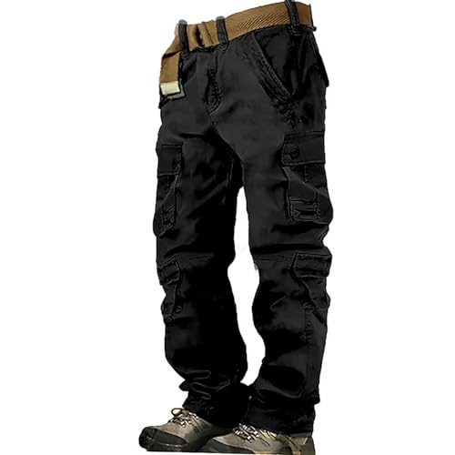 Generisch Cargo Hose für Männer Arbeitshose Herren Schwarze Cargohose Herren Baggy Mit Schrift Cargohose MäNner Beige Chino Hosen MäNner Beige von Generisch