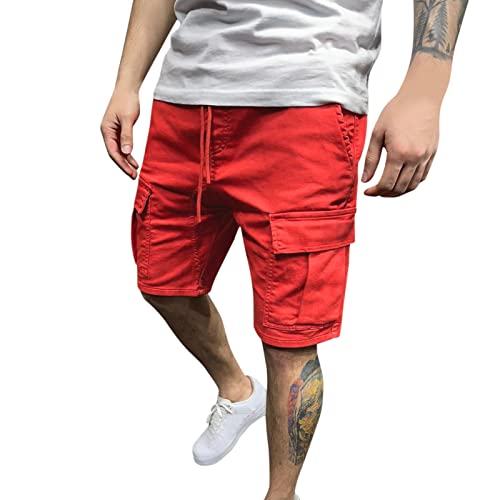 Generisch Cargo Hosen männer Winter Jogginghose Jungen Slim fit Jeans Unterhosen schwarz gefütterte Arbeitshose Herren Jeans B-Rot M 19.99 von Generisch