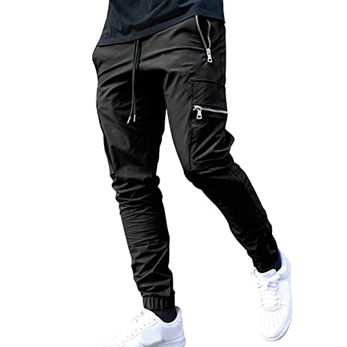 Generisch Cargo Jogginghose Herren: Übergröße Dünn Leicht Original Cargohose Freizeithose Regular Fit Stretch Modern Lang Jogginghose Chino Hose Casual Breit mit Taschen 4XL Leinenhose Hosen von Generisch