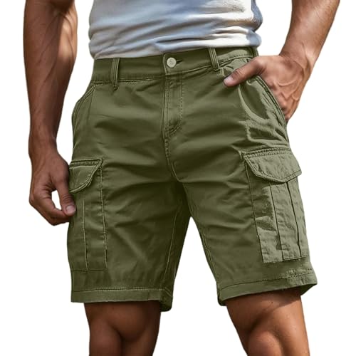 Generisch Cargo Shorts Herren Kurze Hosen Sommer Cargohose Mit Zipper Und Buttons Multiple Taschen Arbeitshose Männer Sportshorts von Generisch