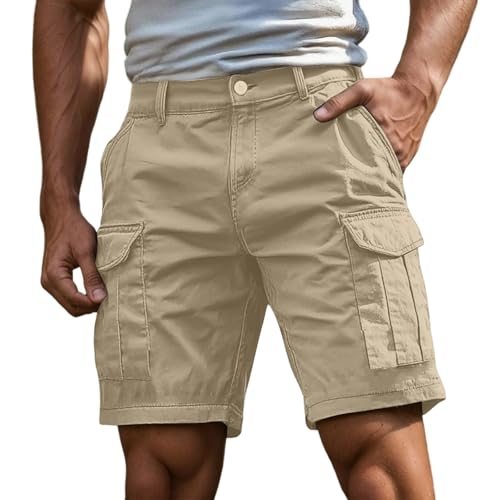 Generisch Cargo Shorts Herren Kurze Hosen Sommer Cargohose Mit Zipper Und Buttons Multiple Taschen Arbeitshose Männer Sportshorts von Generisch