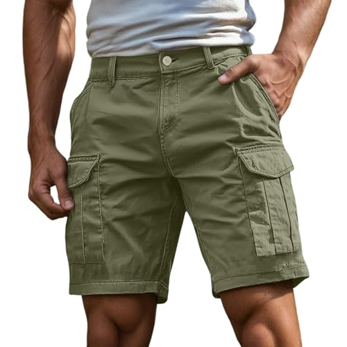 Generisch Cargo Shorts Herren Kurze Hosen Sommer Cargohose Mit Zipper Und Buttons Multiple Taschen Arbeitshose Männer Sportshorts von Generisch