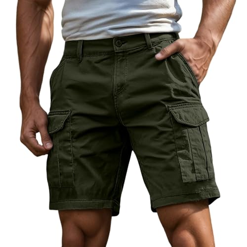 Generisch Cargo Shorts Herren Kurze Hosen Sommer Cargohose Mit Zipper Und Buttons Multiple Taschen Arbeitshose Männer Sportshorts von Generisch