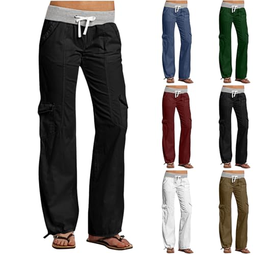Generisch Cargohose Damen Sommer Cargo Hosen High Waist Freizeithose mit Gummizug Sommerhose Weites Bein Outdoorhose Wanderhose Outdoor Trekkinghose Stoffhose Schwarz XXL Generisch Cargohose Damen Sommer Cargo Hosen High Waist Freizeithose mit Gummizug Sommerhose Weites Bein Outdoorhose Wanderhose Outdoor Trekkinghose Stoffhose Schwarz XXL von Generisch