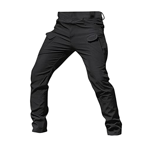 Generisch Cargohose Herren Kurz, City Special Service Pants Military Fan Ix7 Multi Pocket Overalls Lederhose Damen Tracht Kurz Corteiz Cargo Low Rise Pants Hose Casual Trousers Passend (3XL, Schwarz) von Generisch