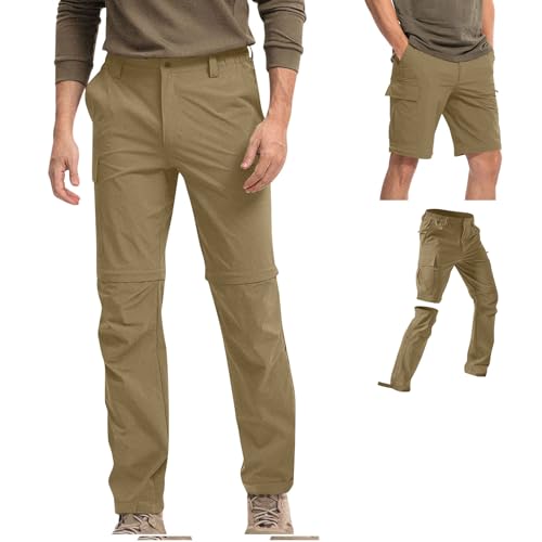 Generisch Cargohose Herren Sommer Freizeithose Straight Leg Jeans Bequeme Stoffhose Leichte Sommerhose Männer Freizeit Cargohosen Regular Fit Chino Hose Z1 Khaki XL von Generisch