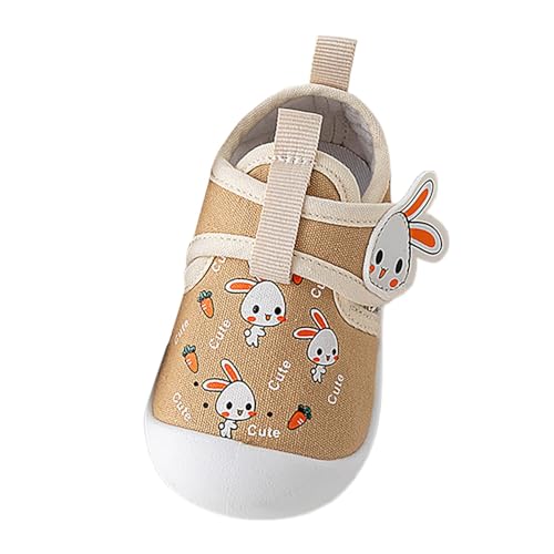 Generisch Cartoon-Baby-Wanderschuhe für Jungen Mädchen, atmungsaktiv, wasserfest, rutschfest, weiche Sohle, für Säuglinge Kleinkinder, Segeltuchsocken Schuhe Baby Jacks Schuhe (Coffee, 21 Infant) von Generisch