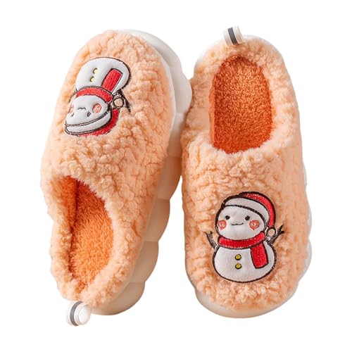 Generisch Cartoon Weihnachten Hausschuhe - Hausschuhe Für Den Winte Unisex Paare Slippers Pantoletten Bequem Schlappen Hauspantoffeln Warme Filzpantoffeln Haushaltsschuhe Niedliche Plüschhausschuhe von Generisch