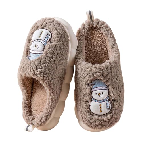 Generisch Cartoon Weihnachten Hausschuhe - Hausschuhe Für Den Winte Unisex Paare Slippers Pantoletten Bequem Schlappen Hauspantoffeln Warme Filzpantoffeln Haushaltsschuhe Niedliche Plüschhausschuhe von Generisch