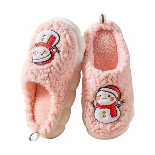 Generisch Cartoon Weihnachten Hausschuhe - Hausschuhe Für Den Winte Unisex Paare Slippers Pantoletten Bequem Schlappen Hauspantoffeln Warme Filzpantoffeln Haushaltsschuhe Niedliche Plüschhausschuhe von Generisch