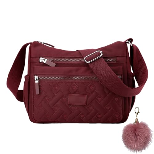 Generisch Casual Popularate Bag for Women, Waterproof Lightweight Nylon Shoulder Bags, Multi Pocket Large Capacity Messenger Bag von Generisch