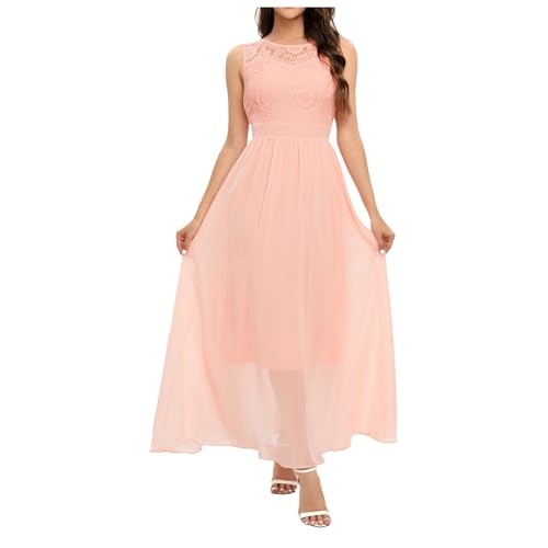 Generisch Chiffon Cocktailkleid Damen Sommerkleid Hochzeitsgast Kleid Volantkleider Unregelmäßige Saum Maxikleid Partykleid Freizeitkleid Wickelkleid(RD4,S) von Generisch