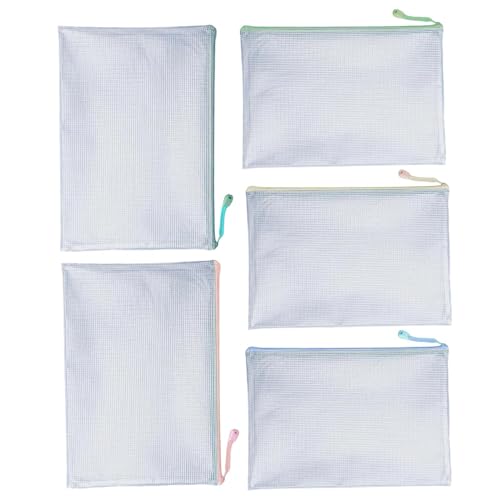 Generisch Clear Pouches with Zipper, A4 File Storage Bags Set, 12.99x9in Waterproof Organizer Pouch, Zippered Document Holders for Stationery, School, Offices Supplies, Games von Generisch