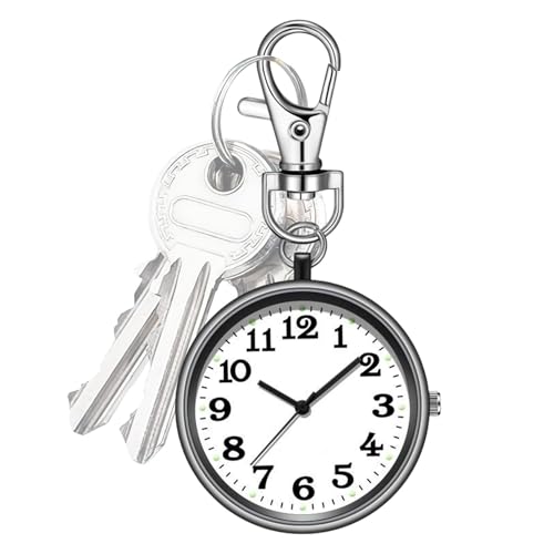 Generisch Clip ansehen, Schlüsselanhänger ansehen, Runde Clip-On-Rucksackuhr, Stilvoller, exquisiter Clip-Armbanduhr-Taschenanhänger für Familien, Freunde, Liebhaber im Urlaub von Generisch