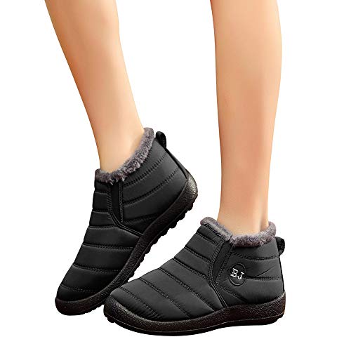 Generisch Color Boots Winter Keep Velvet Plus Herren Boot Solid Boots Flat Warm Ankle Herrenstiefel Schuhe Blau Herren (Black, 41) von Generisch