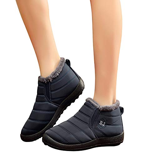 Generisch Color Boots Winter Keep Velvet Plus Herren Boot Solid Boots Flat Warm Ankle Herrenstiefel Schuhe Blau Herren (Blue, 45) von Generisch