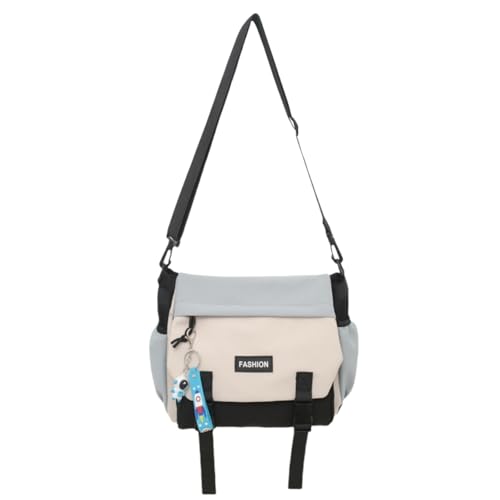 Generisch Contrast Color Flap Crossbody Bag,Waterproof Nylon Multi Pocket Shoulder Bag,Large Capacity Casual Postman Satchel von Generisch