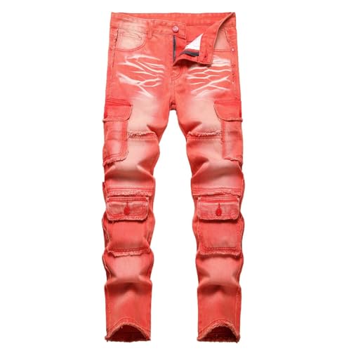 Generisch Coole Schwarze Jeans Skinny Ripped Destroyed Stretch Slim Fit Hop Hop Hose Mit Löchern Weite Jeans Herren Herren Hosen Jeans Slim Fit Schlupfhose Herren von Generisch