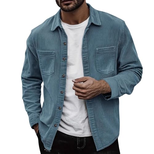 Generisch Cordjacke Herren Cord Übergangsjacke Button Winter Warm Cardigan Jacke Einfarbig Sweatjacke Mit Tasche Große Größen Longbluse Leichte Outwear Sportjacke Hemdjacke Freizeitjacke blau&M Generisch Cordjacke Herren Cord Übergangsjacke Button Winter Warm Cardigan Jacke Einfarbig Sweatjacke Mit Tasche Große Größen Longbluse Leichte Outwear Sportjacke Hemdjacke Freizeitjacke blau&M von Generisch