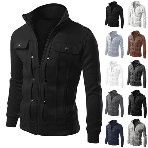 Generisch Cordjacke Herren Männer Mantel Winter,Herren Sweatjacke Mantel Lila Herren Winterjacke Herren Herrenmantel Übergangsjacke Herren Herren Daunenmantel Dunkelgrau 3Xl von Generisch