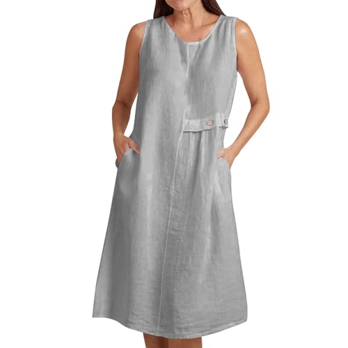 Generisch Cordkleid Damen Ärmellos Damenstrandkleider Damen Sommer Blusenkleid Elegant Freizeitkleid Einfarbige Leicht Und Luftig Strandkleid Mode Lässiges Freizeitkleid Blusenkleid Strandkleid von Generisch