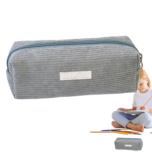 Generisch Corduroy Bleistift -Fall große Kapazität mit Reißverschluss -Schreibwerkzeugen Organisation Tragbares Tragelösung Multifunktionale Bleistiftbox für Grundschule, Mittelschule, High School von Generisch
