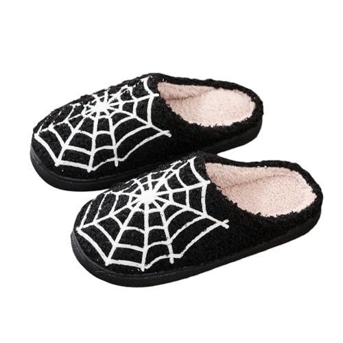 Generisch Couples Holiday Printed Slippers for Men and Women Warm Slippers at Home (Black, 37) von Generisch