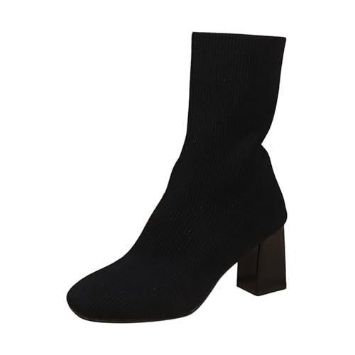 Generisch Cowboy Stiefeletten Damen Stiefel Mit Absatz Stiefelette Herbstschuhe Boots Cow Boy Winterstiefel Westernstiefel Winter Women Cowboyboots Flache Winterschuhe von Generisch