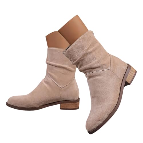 Generisch Cowboystiefel Damen Leder 39,Stiefeletten Damen Wildleder Sommer Cowboystiefel Cowboy Halbstiefel Elegant Leder Westernstiefel Ankle Boots Classic Festivals Damenstiefel von Generisch