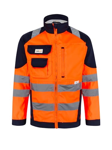 Generisch CraftGear Arbeitsjacke Herren Herbst - Reflektierende Jacke Arbeitskleidung Warnschutzjacke - XXL, Regular, Orange von Generisch