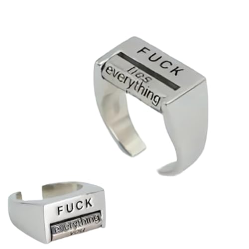 Generisch Creative Fu*K Rotatable Mood Control Ring, Fuck You Me Fuck Everything Spinner Ring Fidget Rings, Adjustable Fu*k Anxiety Ring Inspirational Statement Jewelry Gifts for Women Men von Generisch