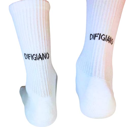 Generisch DIFIGIANO Statement Crew Socks Unisex Streetwear Tennissocken Sportsocken Socken Weiß Größe L von Generisch
