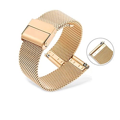 Generisch DSHDFJ 18mm 19mm 20mm 21mm 22mm 23mm 24mm New Black Milanese Edelstahl Uhrenarmband Uhrenarmband Armband mit Schnellverschluss(Gold,21mm) von Generisch