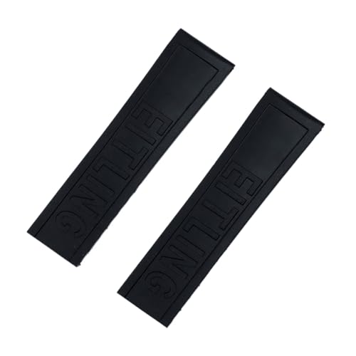 Generisch DSHDFJ 20mm 22mm 24mm schwarz blau rot gelb armband silikongummi uhrband rostfreie schnalle Compatible With navitimer/Avenger/Breitling Strap(Black,MATT SILVER BUCKLE_24MM) von Generisch