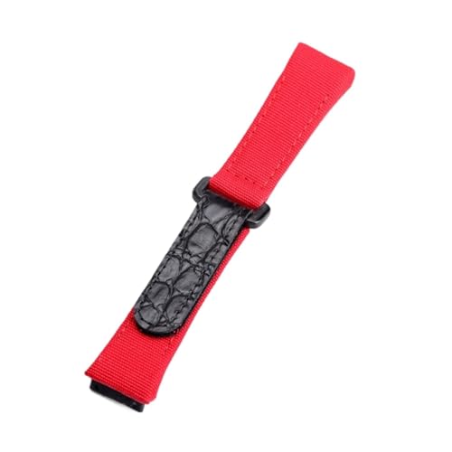 Generisch DSHDFJ 25 mm Herren-Armband aus echtem Leder mit Nylon-Leinen-Nähten, kompatibel mit Richard Strap Accessoire Man MILLE Uhrenarmband(Red) von Generisch